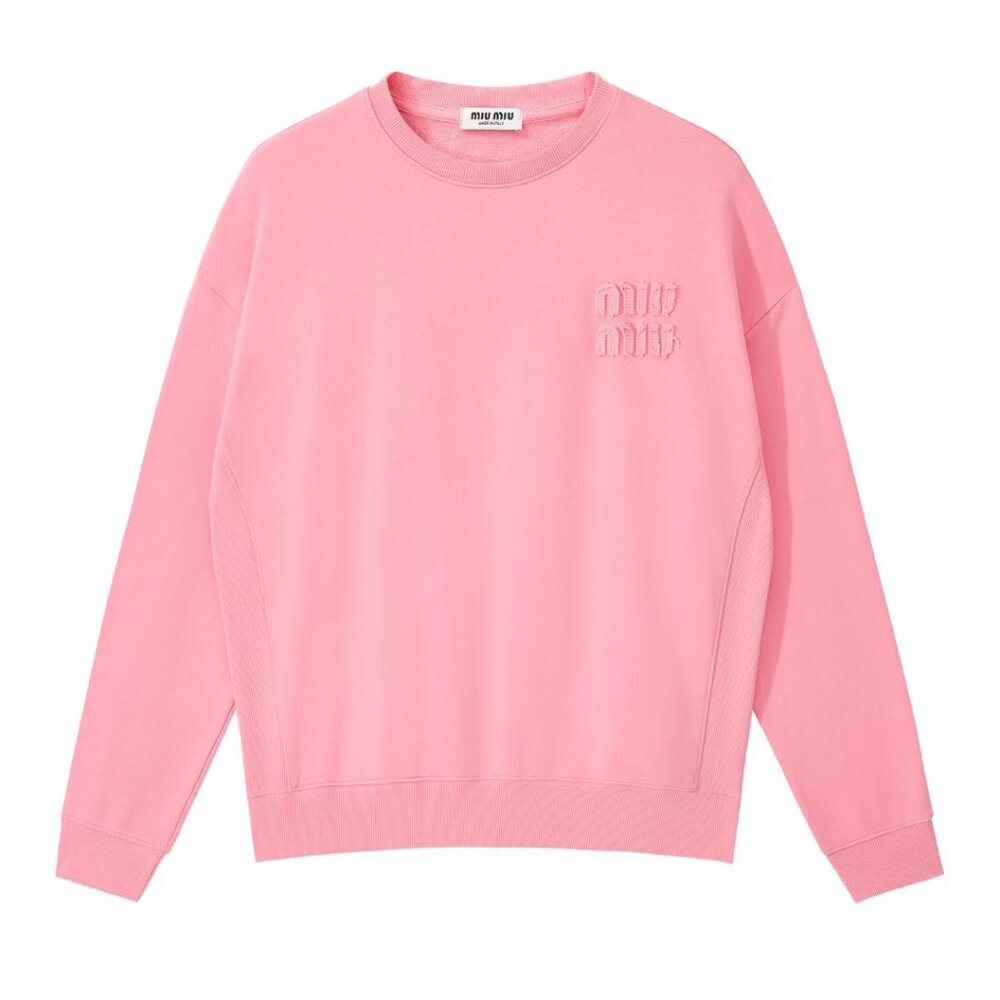 Miu Miu Blush Pink Crew Neck Top